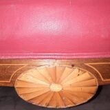 Pair of red leather armchairs