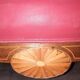 Pair of red leather armchairs