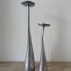 Brutalist hammered candlesticks