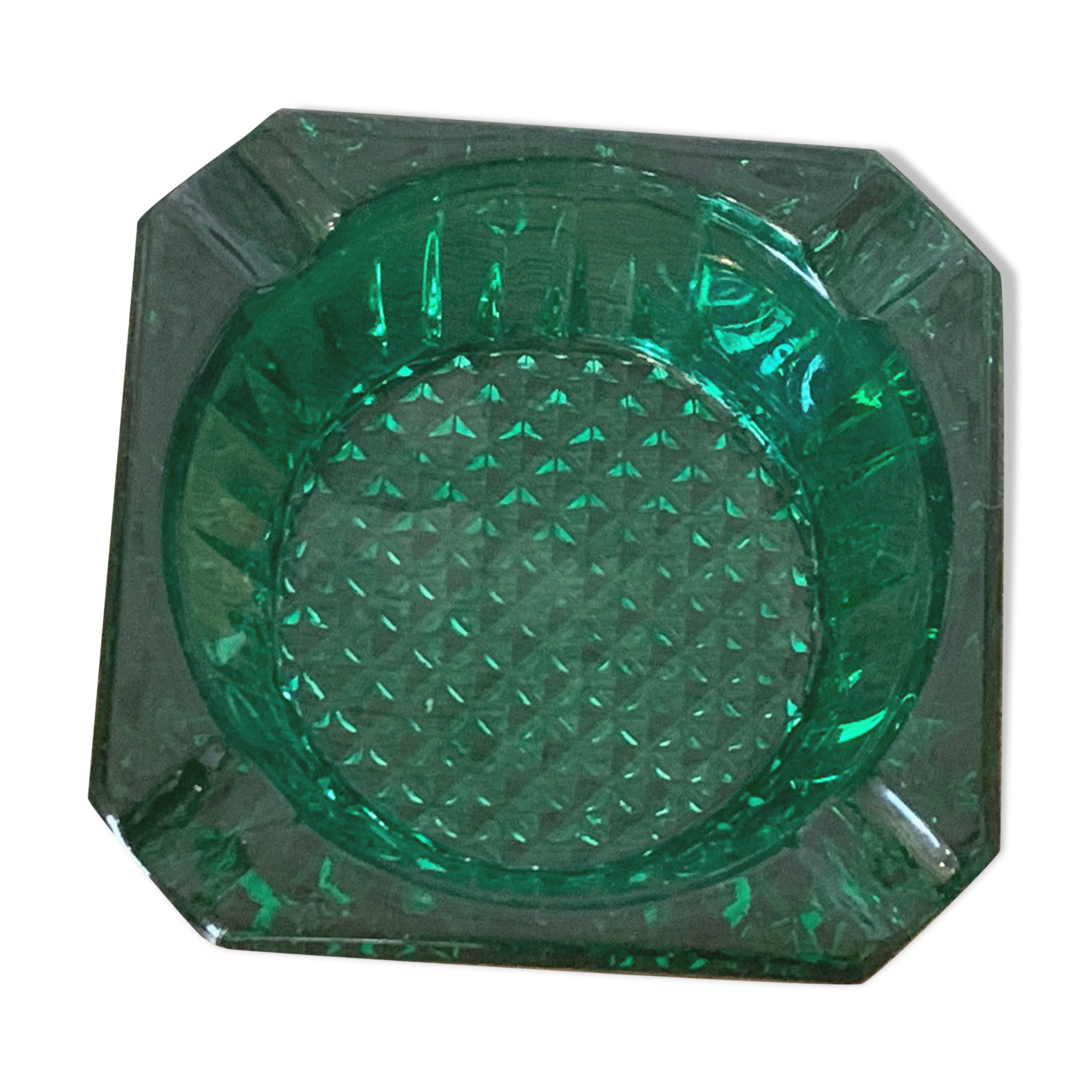 Cendrier en verre moulé verre vintage 1959/60