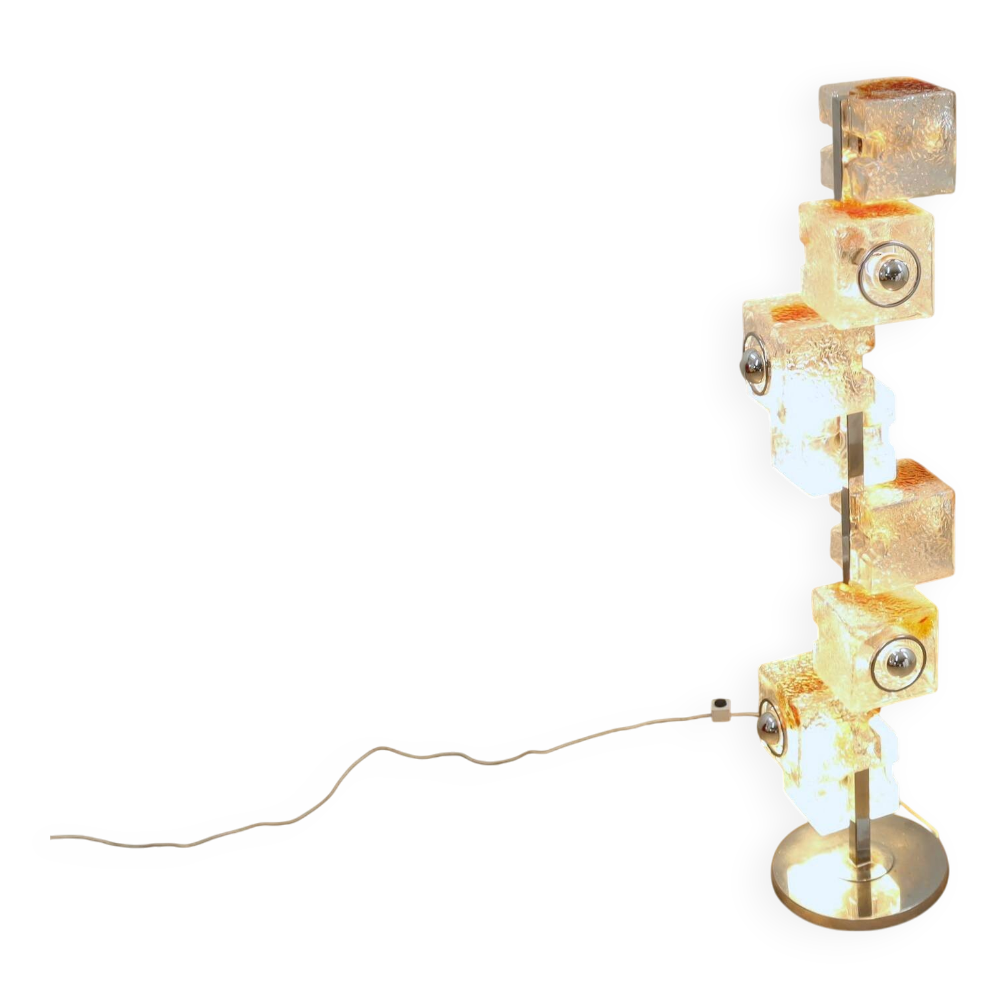 Murano cubic glass floor lamp by Toni Zuccheri for VeArt 1970s