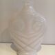 White opaline glass owl vase. Around 1970.