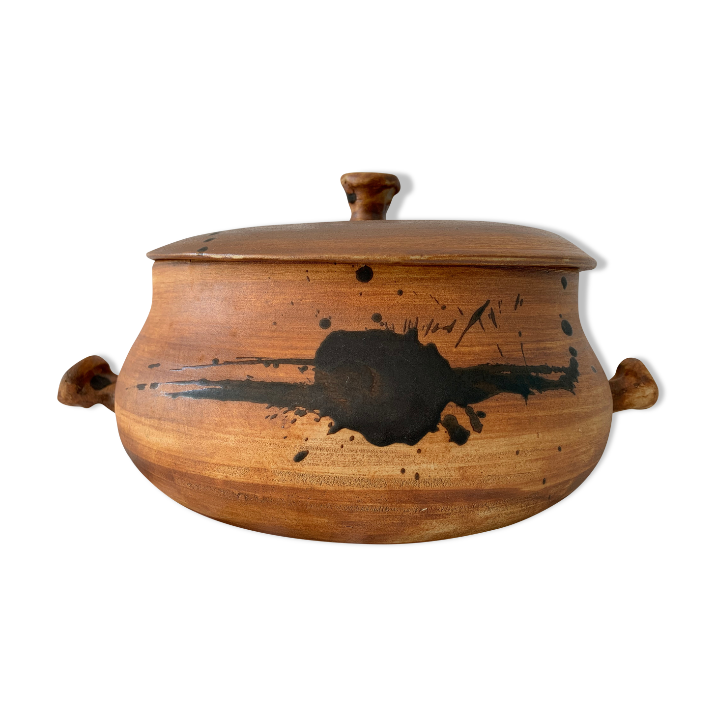 Service dish enamelled sandstone Pottery of the Vallauris Dove