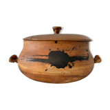 Service dish enamelled sandstone Pottery of the Vallauris Dove