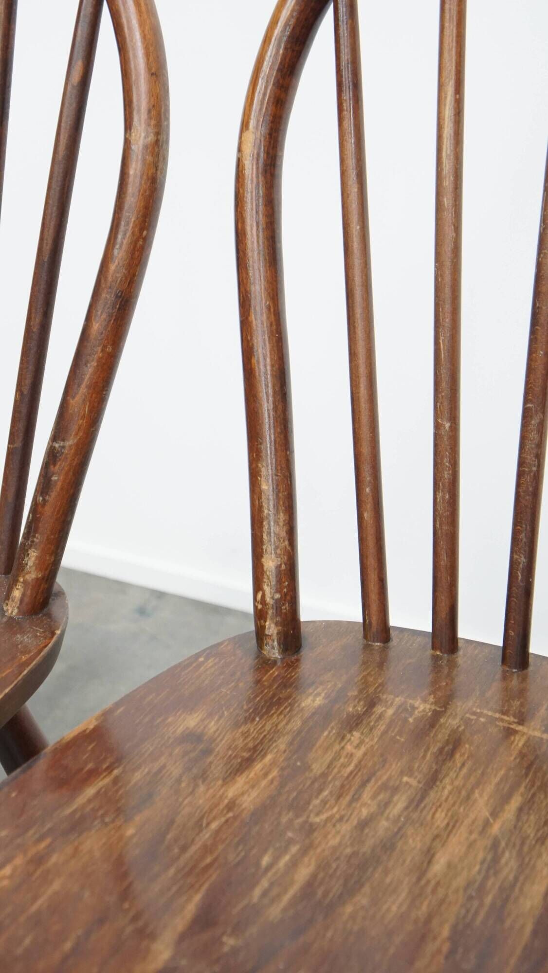 Set of 2 Vintage Wooden Spindle Windsor Chairs from the 1970s