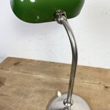 Lampe de table de banquier vintage en émail vert, années 1950