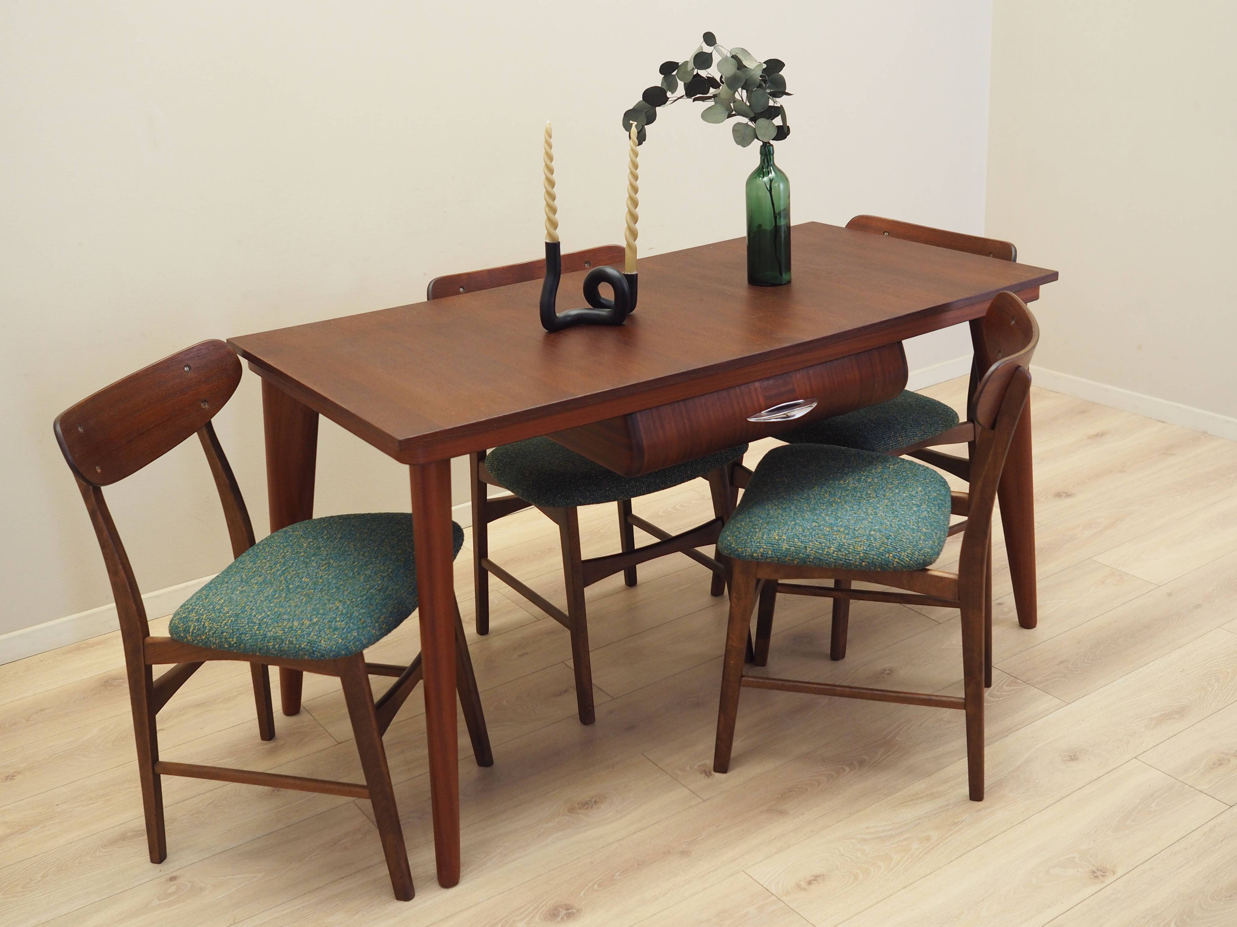 Set of four teak chairs, Danish design, 1970s, production: Denmark