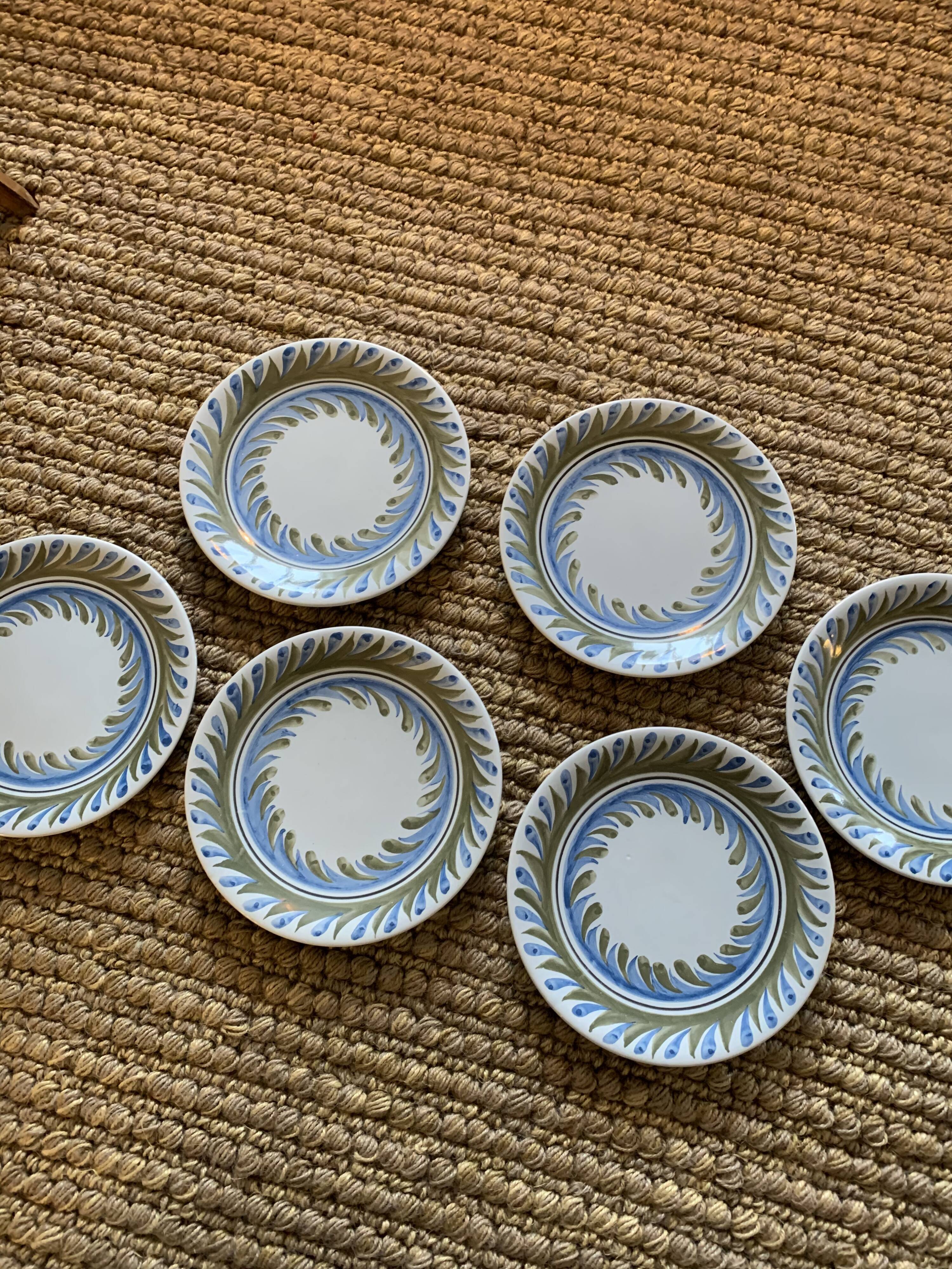 6 vintage Ceramic Roger Capron plates