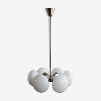 Small Silver Sputnik Chandelier by Jaroslav Bejvl for Kamenický Šenov, 1970s