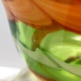 Postmodern Green and Orange Murano Glass Fazzoletto Vase by Fratelli Toso, Italy