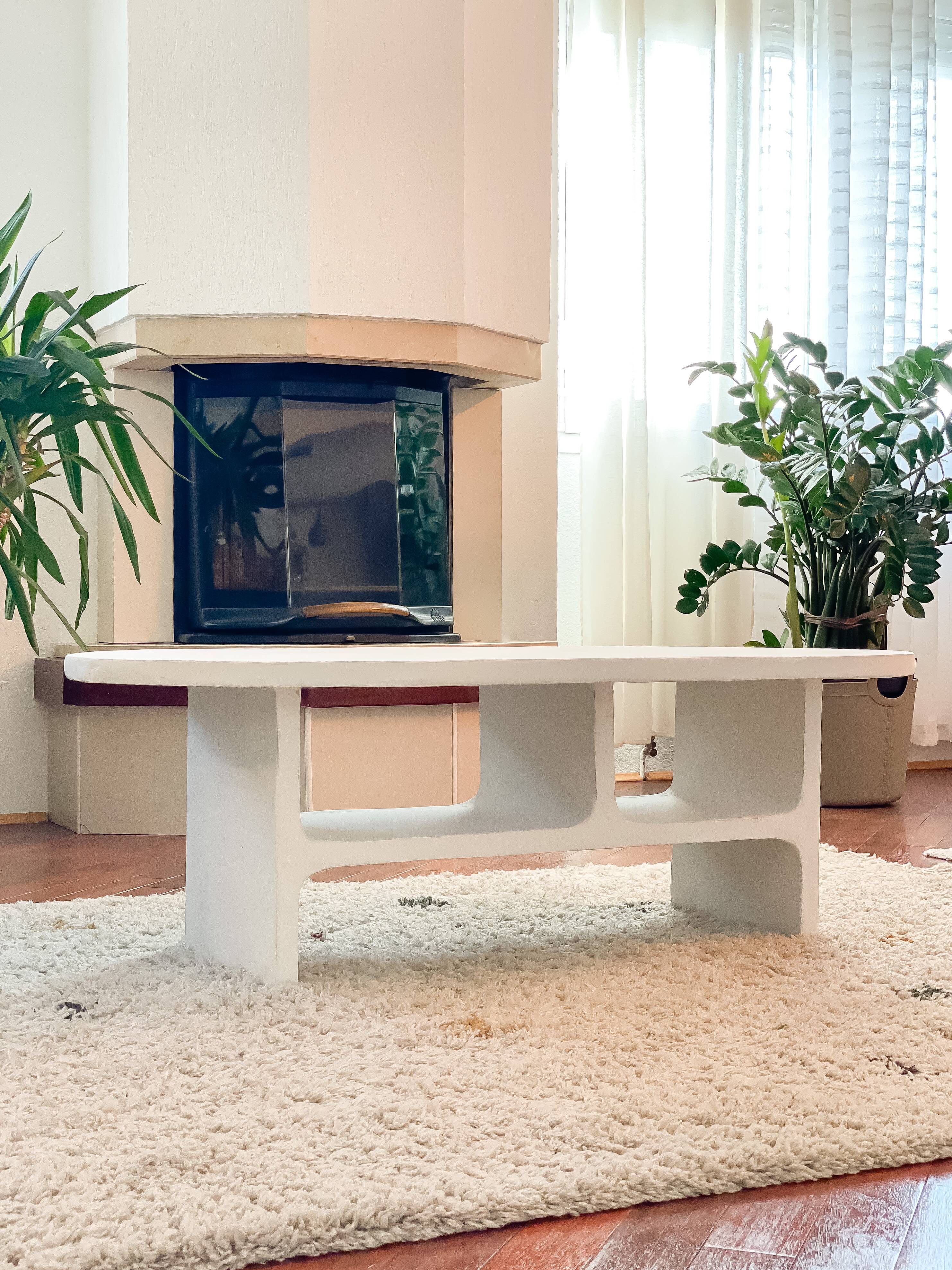 Nali concrete coffee table - Oval - Length 120 cm