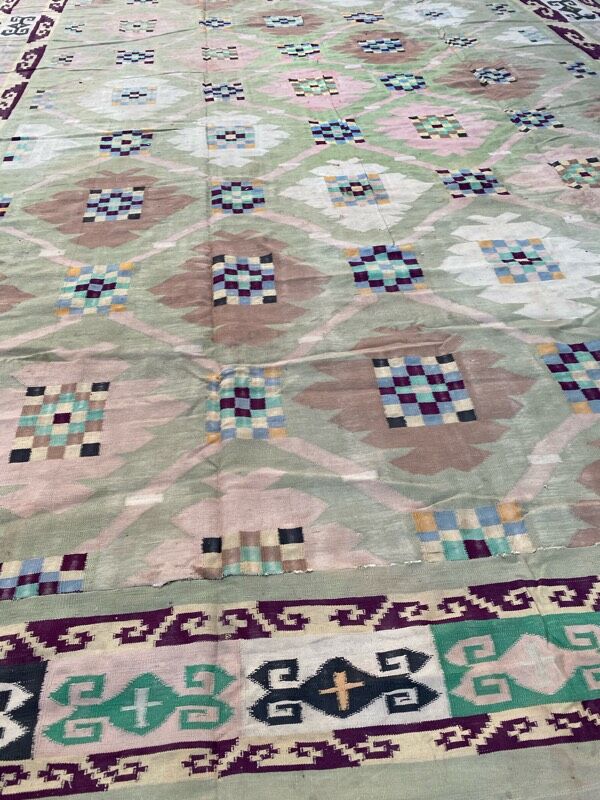 Large flat carpet Durhi India 317x482 cm