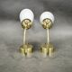 Pair of Brass Opaline Wall Lights by Kamenický Šenov, 1970s