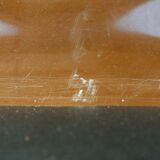 Four swivel chairs - metal base - smoked brown plexi shell - black skaï seat