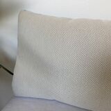 Double-sided cushion sky blue ecru pattern