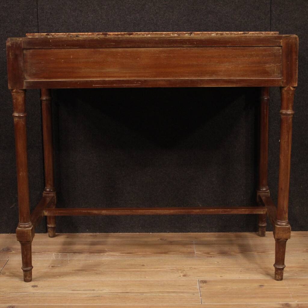 Italian inlaid table with marble top from 20th century