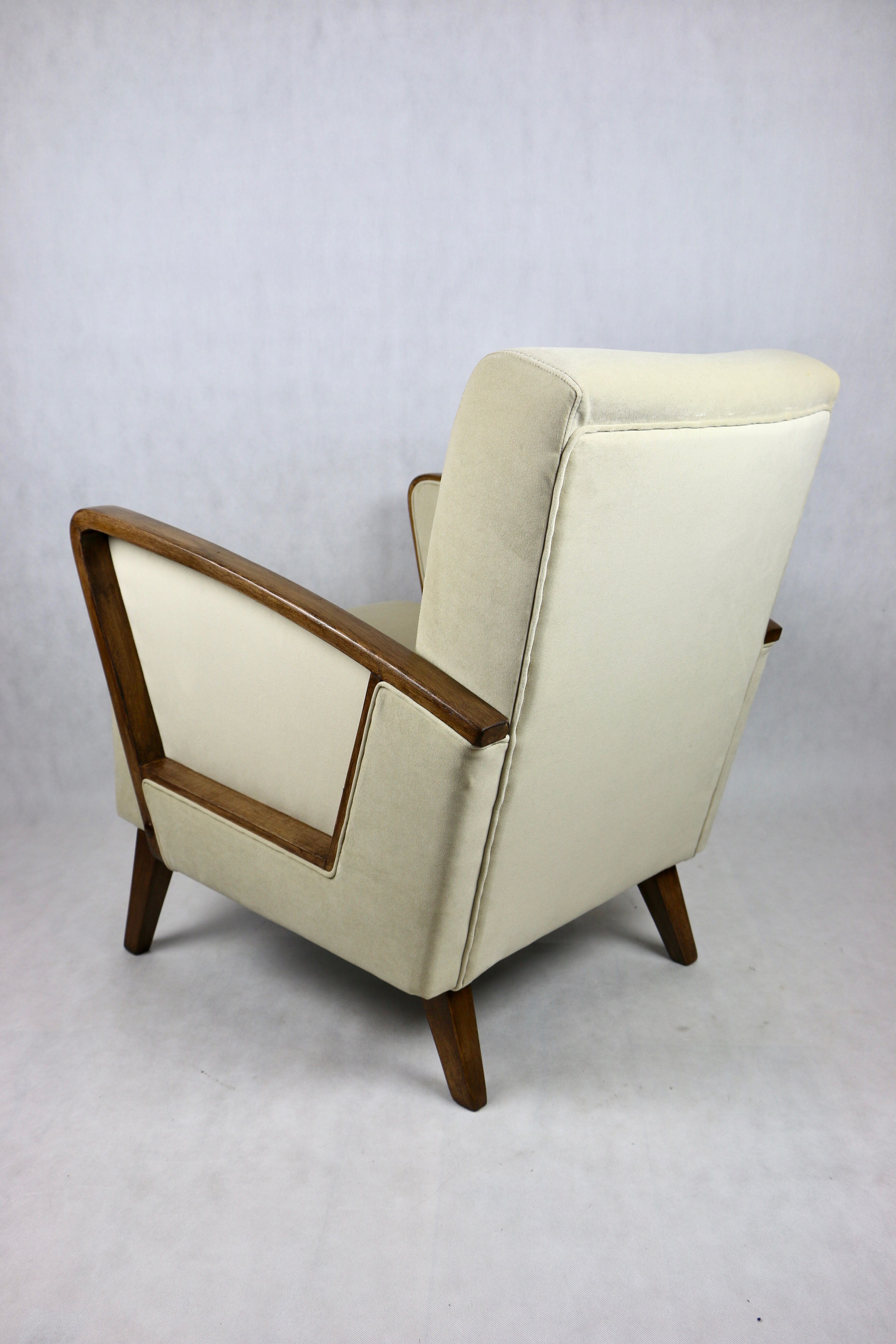 German Art Deco Beige Armchair, 1960s