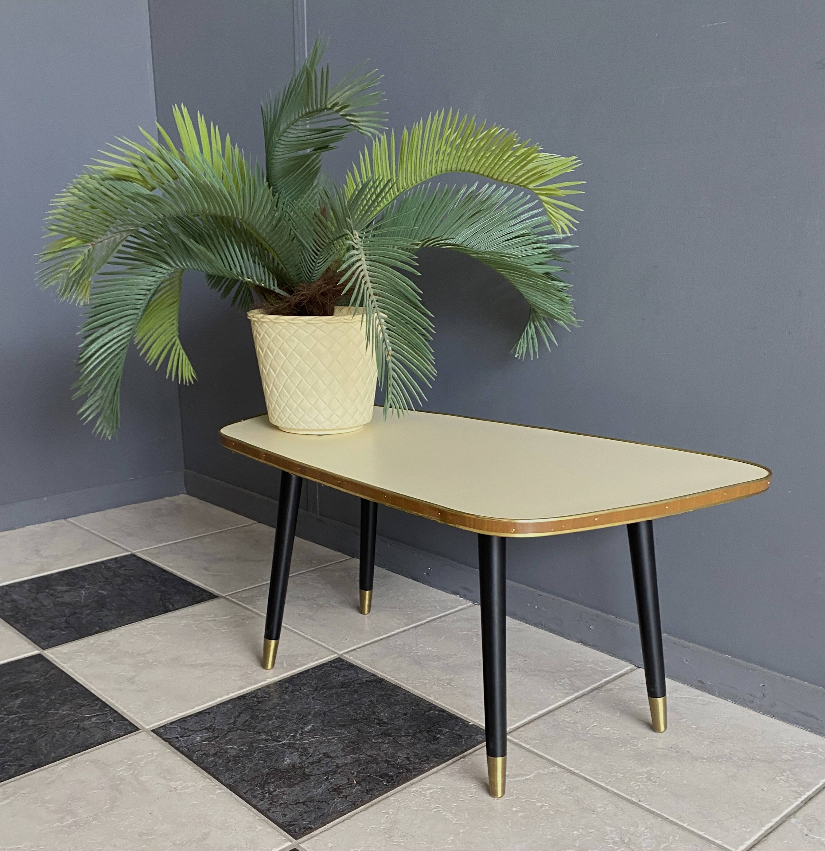 low Yellow formica side table 1960s