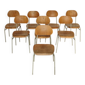 Lot de 8 chaises d'école