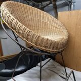 Pair of 1960s wicker armchairs