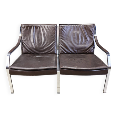 Canapé en cuir par Preben Fabricius et Jorgen Kastholm pour Walter Knoll