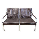 Canapé en cuir par Preben Fabricius et Jorgen Kastholm pour Walter Knoll