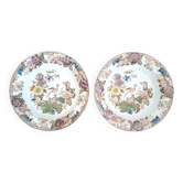 Lot de 2 assiettes anciennes Longwy - Modèle Anémone / Anémones