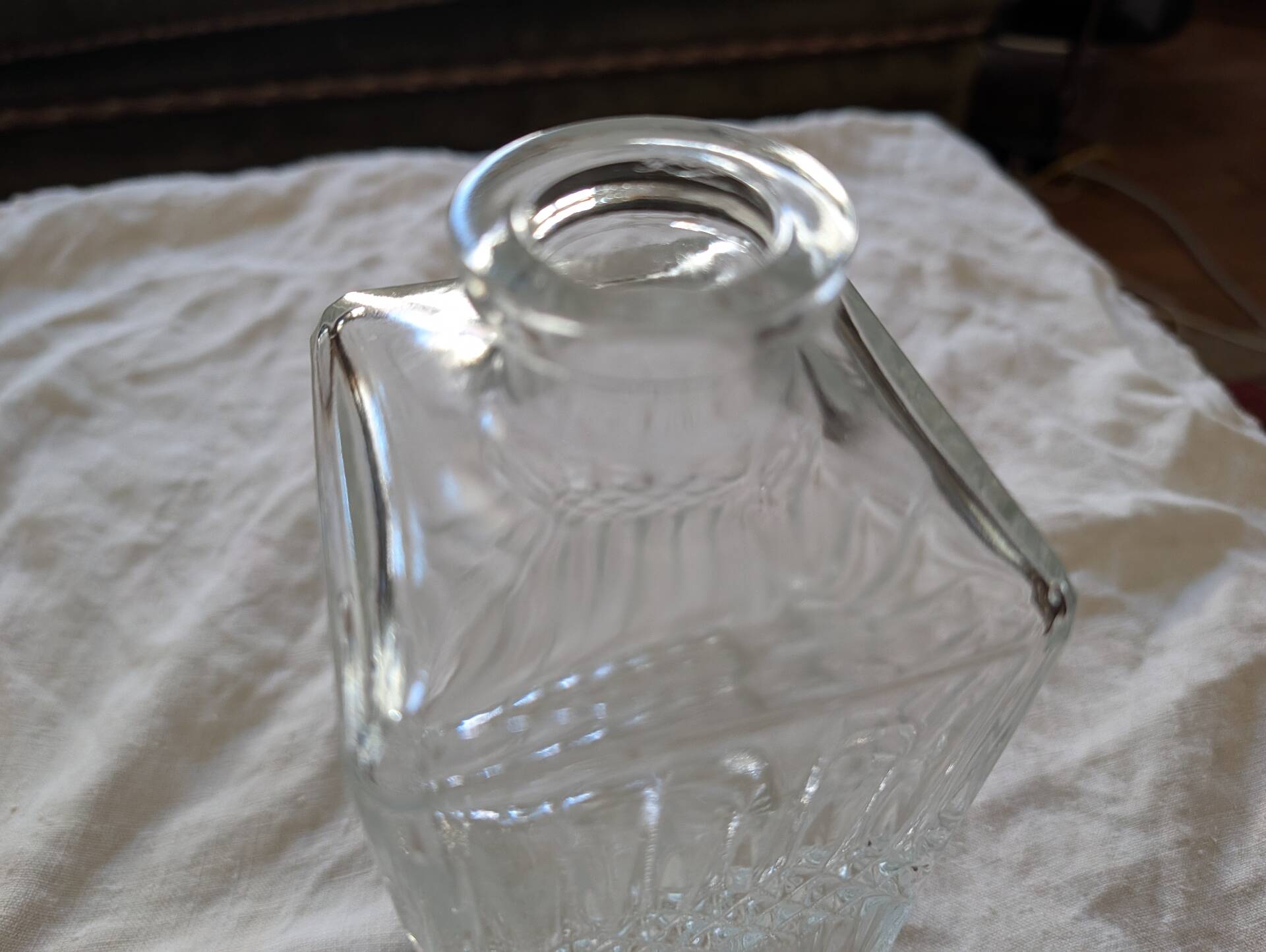 Moulded glass whisky carafe – 1970s