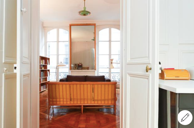 Scandinavian teak and wool sofa