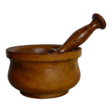 Wooden mortar and pestle