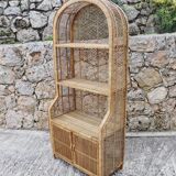 Emmanuelle-style rattan shelf 1960