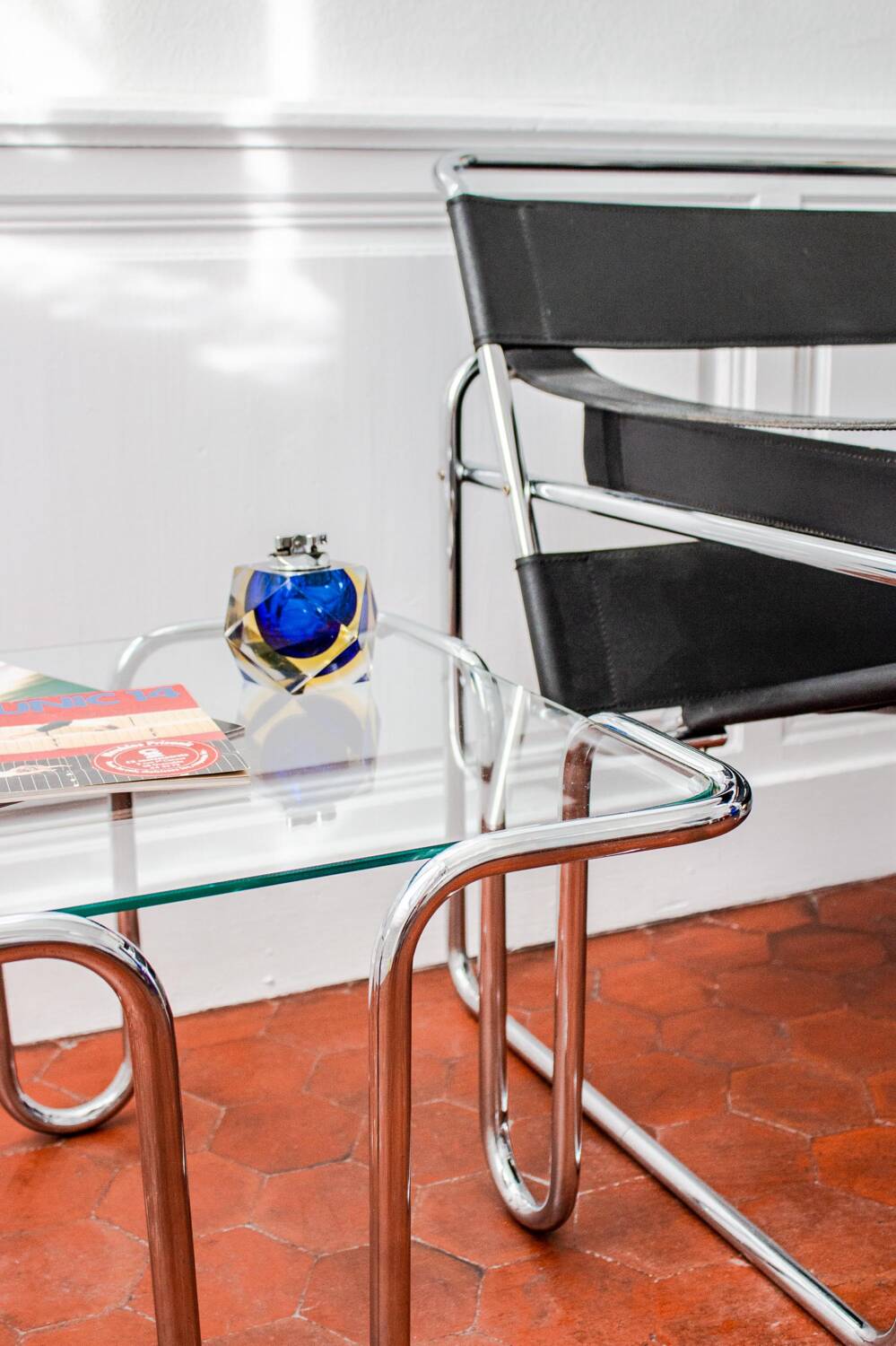 Chrome and glass coffee table by Ezio Didone, Italy, 1970s