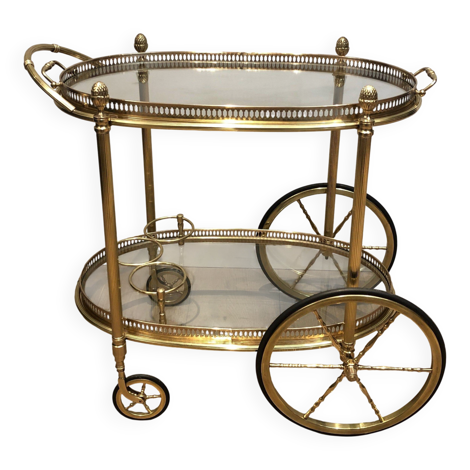 Oval brass trolley from Maison Baguès.