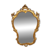 Large Baroque Louis XV Style Mirror in gilded wood from the early 20th century