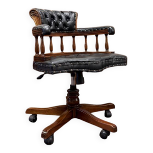 Chaise de bureau Chesterfield - noire