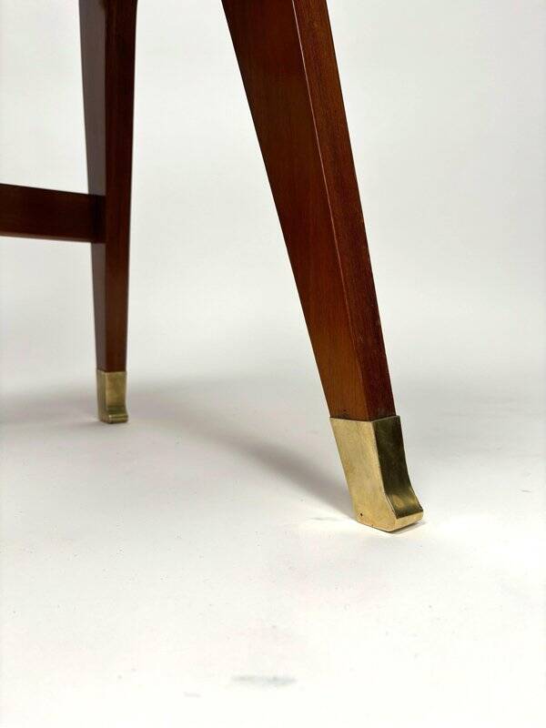 Wood and Brass Desk attributed to Vittorio Dassi, Italy, 1950s
