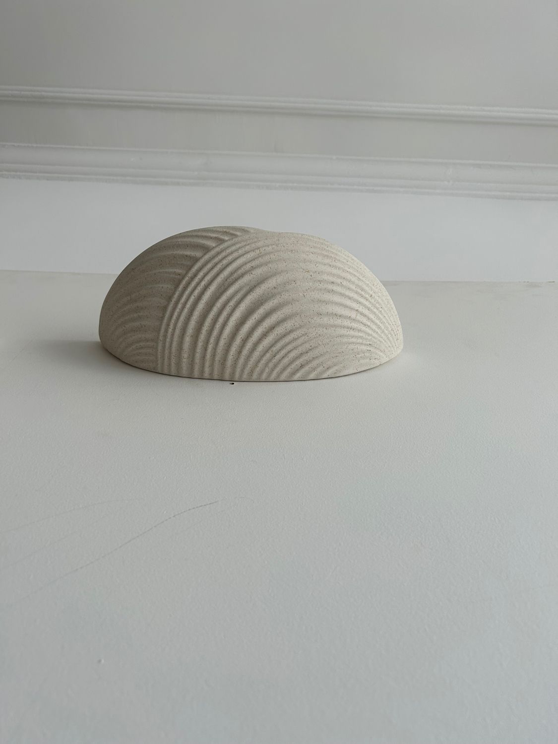 Pair of wall lamps in molded plaster France 1980