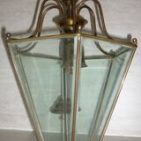 Brass lantern with 6 beveled glasses