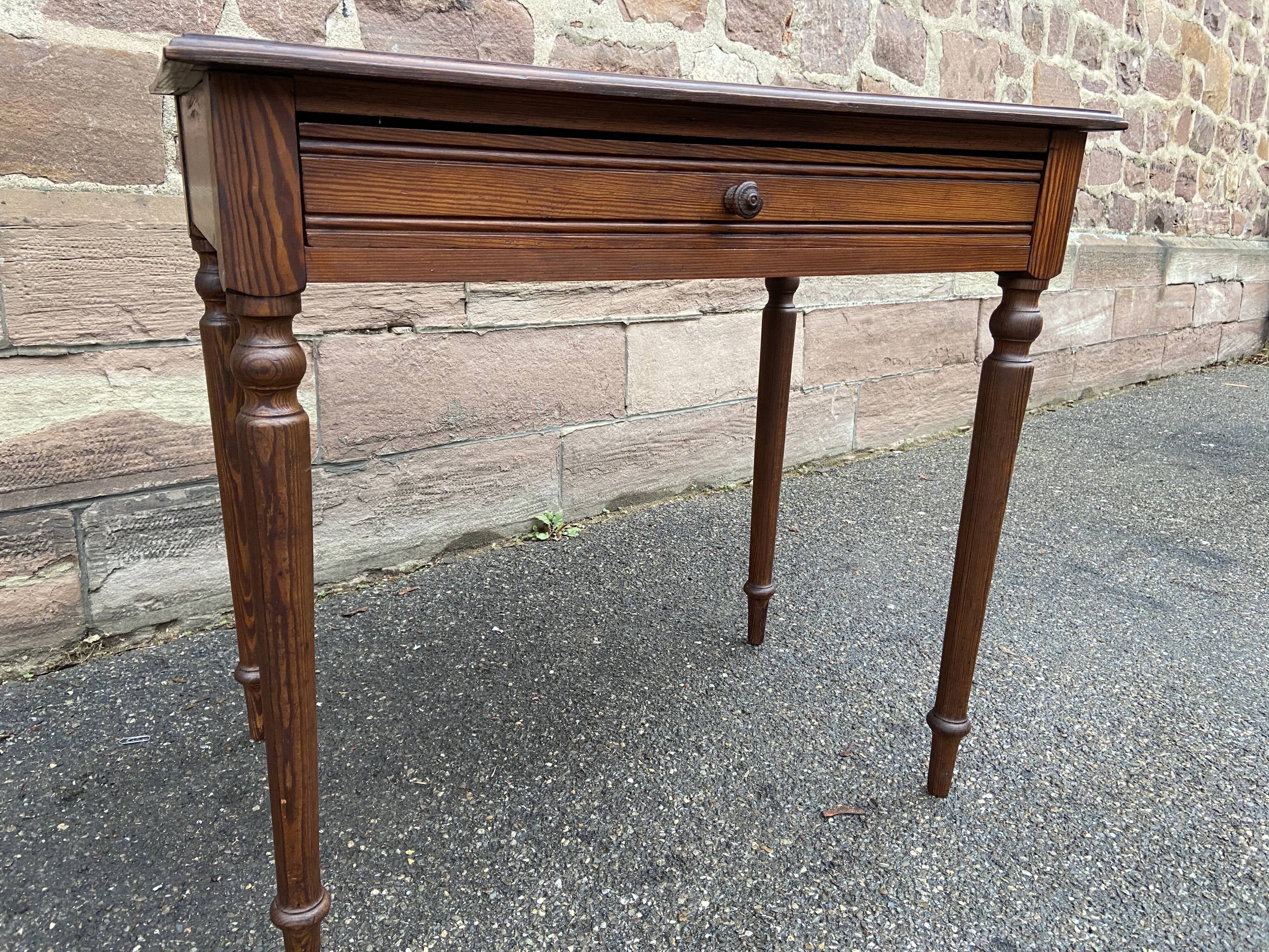Small desk table in vintage pitchpin