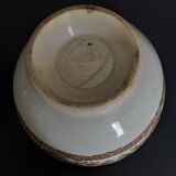 Old earthenware bowl Creil late nineteenth brown decoration