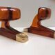 Duo of vintage grosfillex coat hooks model versailles amber plexi