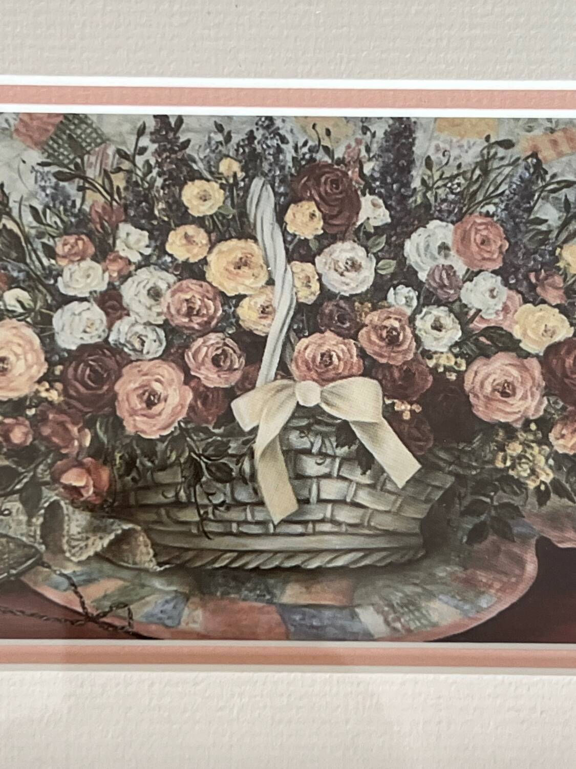 Basket of roses painting