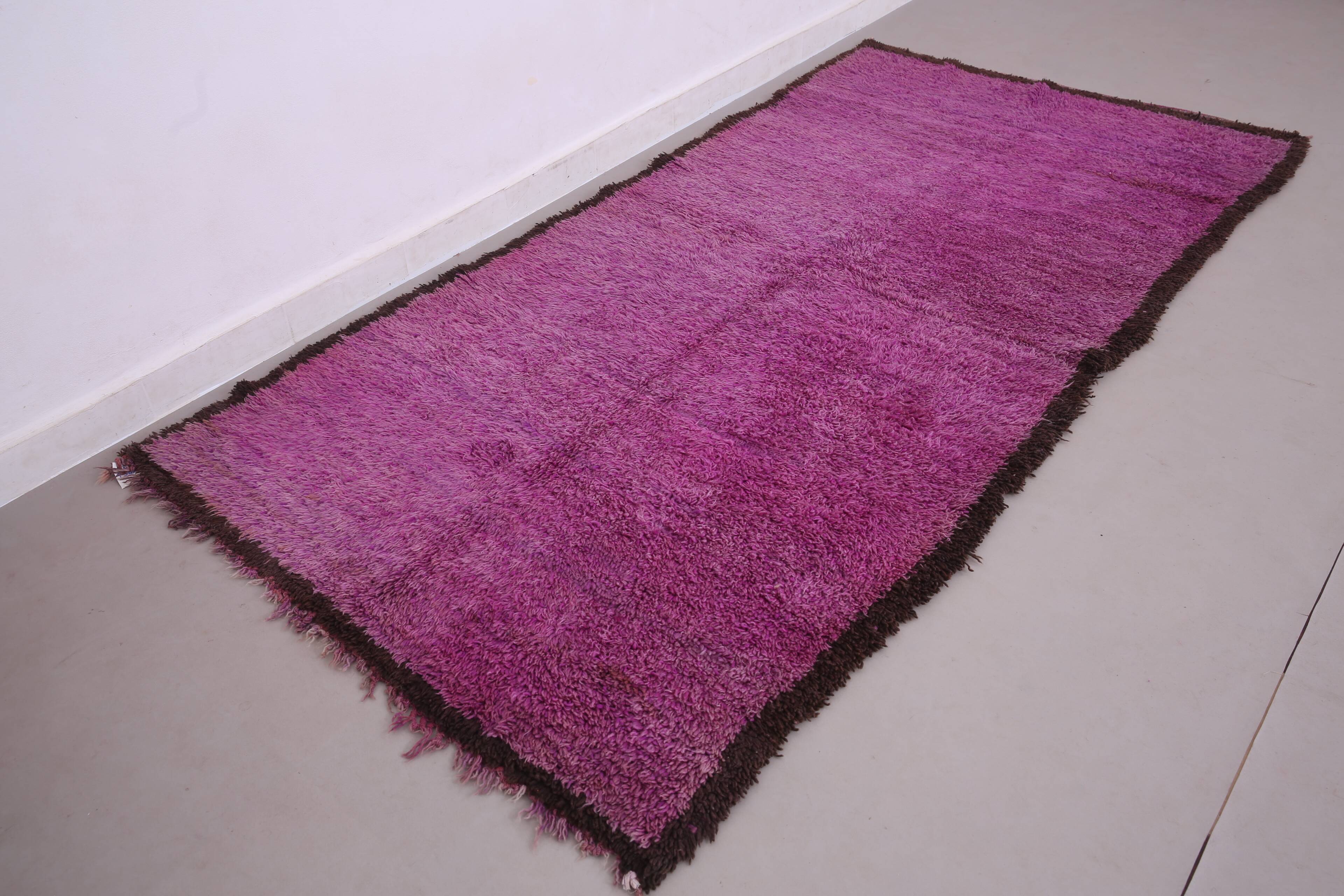 Vintage purple moroccan rug 134x272 cm - Berber rug - Wool rug handmade