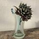 Murano Glass Vase, Cyan-transparent