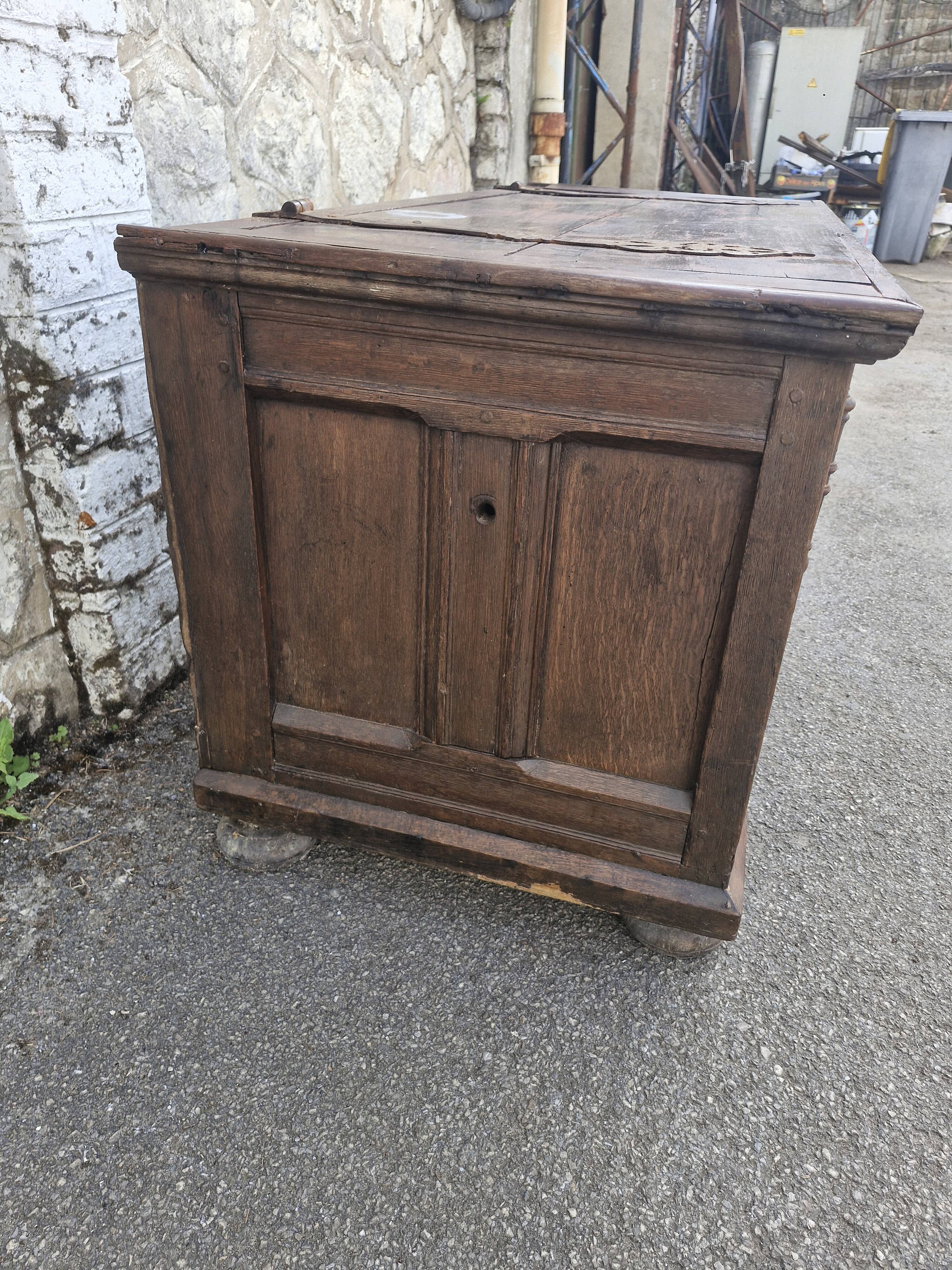 Antique carved oak chest