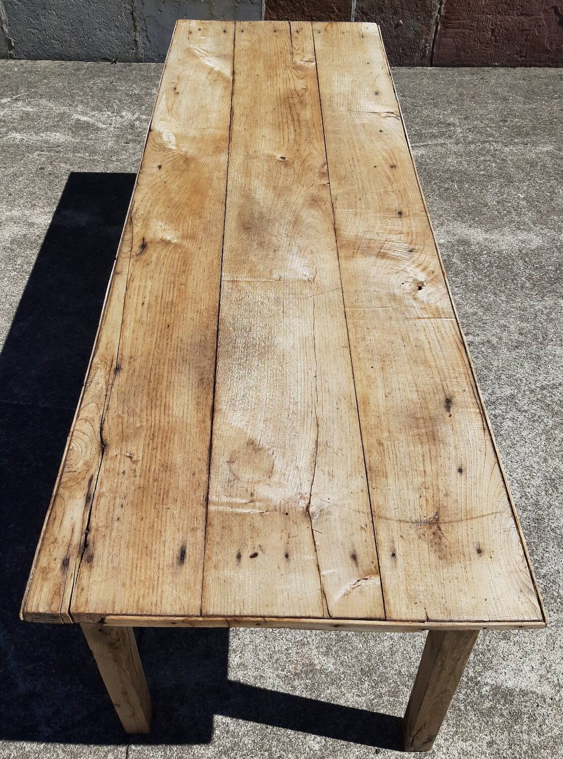 Large farmhouse table. (238 x 77cm.)