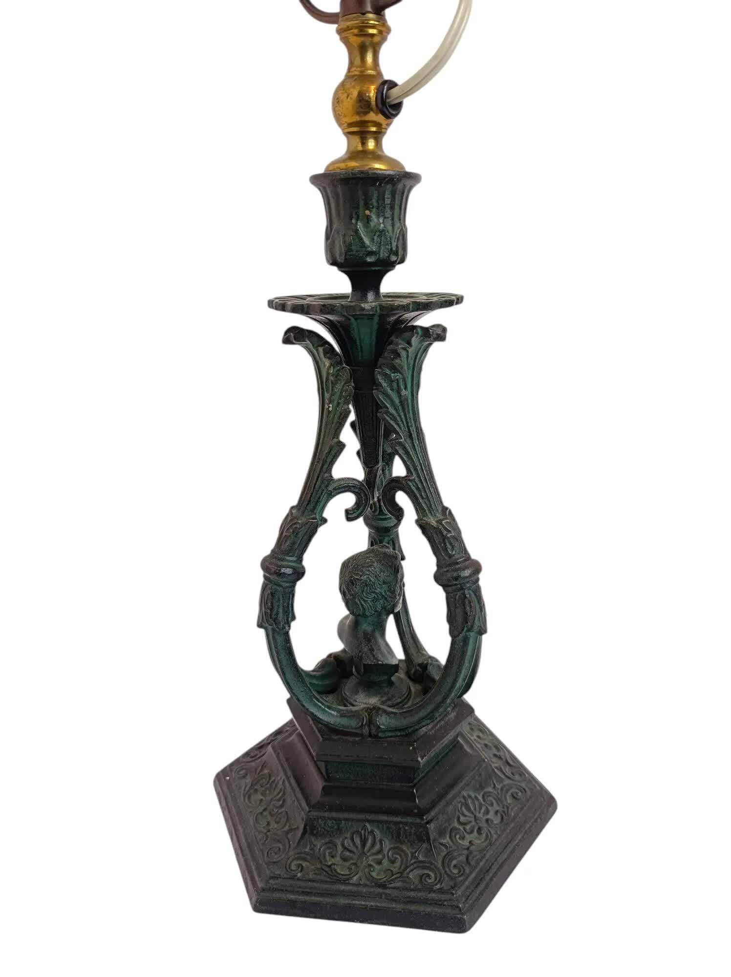 Chandelier lamp Schiller, cast iron and brass, Germany 19th century