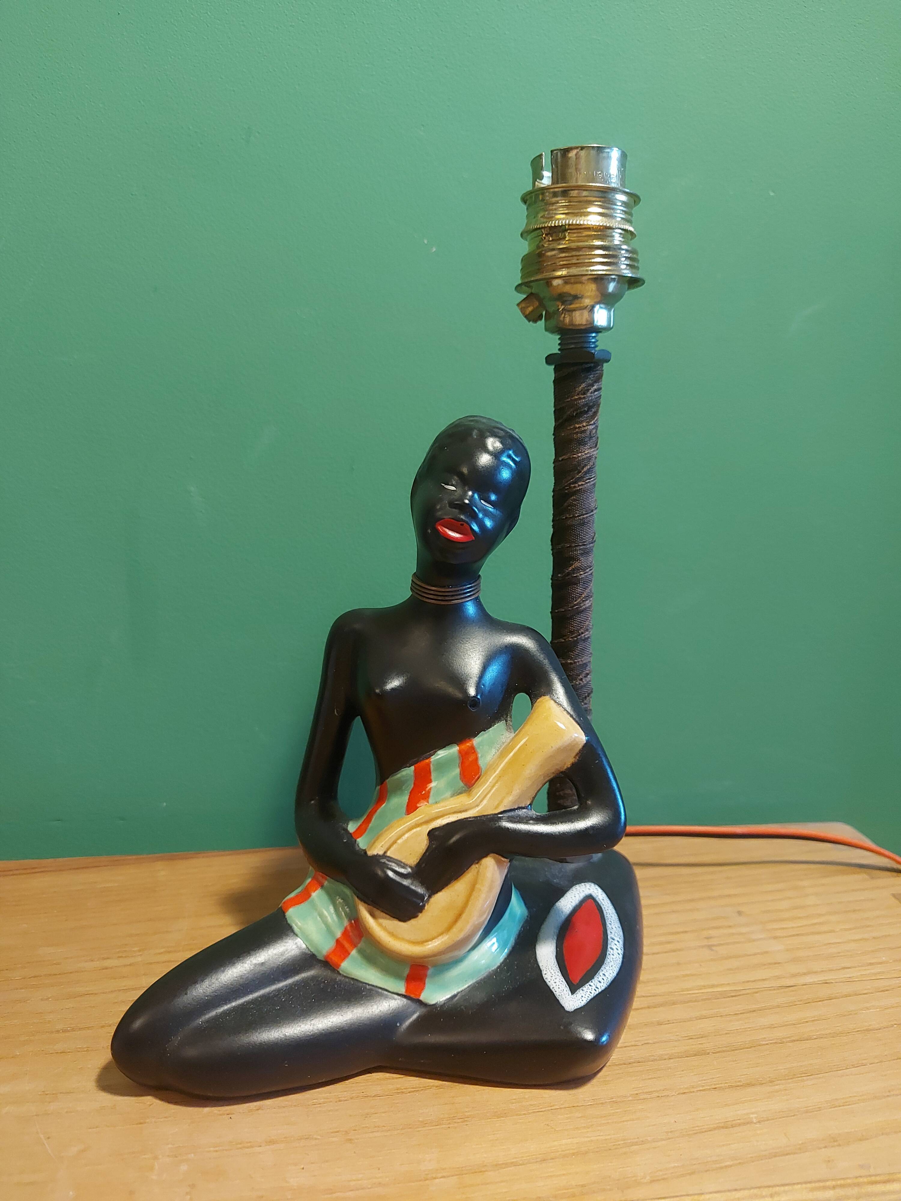 Vintage ceramic lamp 60's african