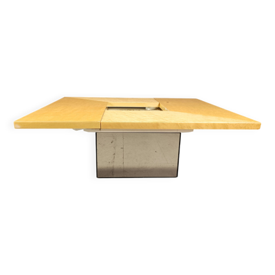 Table basse bar en frêne par Paul Michel, années 1970