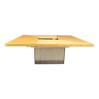 Table basse bar en frêne par Paul Michel, années 1970